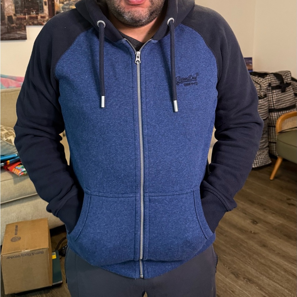 Superdry Blue Zip Up Sweater